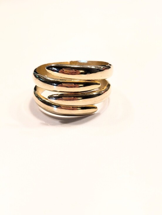 Vintage Jewelry - Vintage Bracelet Gold-Tone Spiral Cuff Bandle Euro Summer Coastal Boho